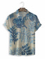 preiswerte Hawaiihemden-Herren Hemd Hawaiihemd Sommerhemd Print Graphic Hawaiian Aloha Design Umlegekragen Casual Täglich 3D-Druck Kurzarm Oberteile Designer Casual Modisch Klassisch Blau