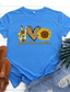 preiswerte T-Shirt-Frauen Frieden Liebe Sonnenschein T-Shirt lustiges grafisches Hemd Brief gedruckt kurze Ärmel süße kausale Oberteile, Farbe3, mittel