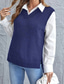 cheap Solid Colors-Women&#039;s Sweater Vest Stylish Basic Casual Pure Color V Neck Knitted Sleeveless Knit School Daily Going out Black Wine Summer Spring