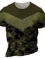 billige 3D-herreskjorter-Herre T-shirt Designer Afslappet Mode Sommer Kortærmet militærgrøn Grafisk camouflage Trykt mønster Rund hals Afslappet Daglig Trykt mønster Tøj Tøj Designer Afslappet Mode