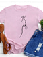 Χαμηλού Κόστους Γυναικεία T-Shirts-Γυναικεία Μπλουζάκι Υψηλής Ποιότητας Καυτή σφράγιση Γάτα Σχέδιο Γράμμα Κοντομάνικο Στρογγυλή Λαιμόκοψη Καθημερινά Στάμπα Ρούχα Ρούχα Υψηλής Ποιότητας Βασικό Πράσινο του τριφυλλιού Λευκό Μαύρο