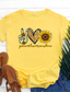billige T-skjorter til kvinner-kvinner fred kjærlighet solskinn t skjorte morsom grafisk skjorte brev trykt kortermet søte årsakstopper, color3, medium
