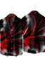 Χαμηλού Κόστους Ανδρικά πουκάμισα με στάμπα-Ανδρικά Πουκάμισο Στάμπα Φλοράλ Γραφική Κλασσικός γιακάς Πάρτι Καθημερινά 3D εκτύπωση Κοντομάνικο Άριστος Υψηλής Ποιότητας Χαβανέζα Μαύρο / Κόκκινο