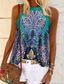 cheap St Patrick&#039;s Blouses &amp; Shirts-Women&#039;s Tank Top Halter Summer Tops Blouse Red Blue Green Graphic St. Patrick&#039;s Day Print Sleeveless Daily Going out Hawaiian Sexy Boho Halter Neck Bohemian Theme S