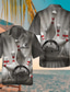 billige herre 3d skjorter-Herre Skjorte 3D-udskrivning Bowling kugle Aftæpning Gade Afslappet 3D Knap ned Kortærmet Toppe Afslappet Mode Åndbart Bekvem Grå
