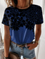 cheap Women&#039;s T-shirts-Women&#039;s T shirt Tee Designer 3D Print Floral Graphic Design Long Sleeve Round Neck Daily Holiday Print Clothing Clothes Designer Basic Green Blue Purple