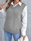 cheap Solid Colors-Women&#039;s Sweater Vest Stylish Basic Casual Pure Color V Neck Knitted Sleeveless Knit School Daily Going out Black Wine Summer Spring