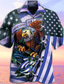 voordelige Hawaiiaanse overhemden-Voor heren Overhemd Zomer overhemd Hawaiiaans overhemd Grafisch dier Hawaii Aloha Ontwerp Strijkijzer Zee blauw blauw Donkergroen Oranje Bruin Print Buiten Straat Korte mouw 3D Button-omlaag Kleding
