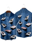 voordelige Overhemden met print voor heren-Voor heren Overhemd Print Grafisch Poker Strijkijzer Casual Dagelijks Korte mouw Tops Ontwerper Casual Hawaii blauw Grijs Paars