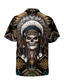 ieftine Cămașă Hawaiană-Bărbați Cămașă hawaiană Cămașă Tipărire 3D Cranii Răsfrânt Casual Zilnic Buton în jos Manșon scurt Topuri Designer Casual Modă Comfortabil Negru