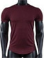 ieftine Tricouri casual pentru bărbați-Bărbați Tricou Vară Manșon scurt Culoare solidă Stil Nautic Stradă Casual Îmbrăcăminte Îmbrăcăminte De Bază Casual Modă Roșu Vin Trifoi Alb