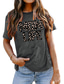 economico T-Shirt da donna-t shirt da donna basic print stampa ghepardo basic girocollo t-shirt manica stella estate verde pisello blu bianco nero rosso scuro