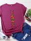 abordables Camisetas de mujer-camisetas casuales de manga corta con cuello redondo geométrico