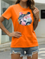 baratos T-Shirts de mulher-Mulheres Casual Para Noite Camiseta Gráfico Urso Animal Manga Curta Imprimir Decote Redondo Básico Blusas 100% Algodão Verde Branco Preto S