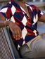 abordables Camisas estampadas para hombre-Hombre Camisa Camisa de verano Plaid Cuello Vuelto Rojo Azul + verde Gris Exterior Calle Manga Corta Abotonar Ropa Moda Design Casual Transpirable