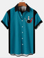 cheap Men&#039;s Casual Shirts-Men&#039;s Shirt Color Block Tree Turndown Street Casual Button-Down Print Short Sleeve Tops Casual Streetwear Hawaiian Breathable Blue-Green Green White / Summer