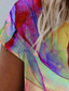お買い得  レディースＴシャツ-女性用 Tシャツ デザイナー 3Dプリント グラフィック デザイン 半袖 ラウンドネック 日常 プリント 服装 デザイナー ベーシック グリーン ブルー パープル