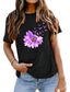 cheap Women&#039;s T-shirts-Women&#039;s T shirt Tee Basic Print Flower / Floral Basic Round Neck T-shirt Sleeve Standard Summer Army Green
