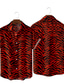 billige Skjorter med tryk til mænd-Herre Skjorte Trykt mønster Grafisk Leopard Klassisk krave Fest Daglig Trykt mønster Kortærmet Toppe Designer Gade Hawaiiansk Sort / Rød