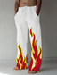 Χαμηλού Κόστους λινό παντελόνι-Ανδρικά Λευκά παντελόνια Παντελόνια 3D εκτύπωση Ελαστικό σχέδιο κορδονιών περίσφιξης Μπροστινή τσέπη Υψηλής Ποιότητας Μοντέρνα Μεγάλο και ψηλό Causal Καθημερινά Για διακοπές Άνεση Moale / Μεσαία Μέση