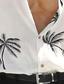 cheap Men&#039;s Printed Shirts-Men&#039;s Shirt Tree Turndown Street Casual Button-Down Print Short Sleeve Tops Casual Fashion Streetwear Cool White Summer Shirt