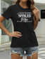 Χαμηλού Κόστους Γυναικεία T-Shirts-Γυναικεία Causal Εξόδου Μπλουζάκι Γραφική Αγελάδα Γράμμα Κοντομάνικο Στάμπα Στρογγυλή Λαιμόκοψη Βασικό Άριστος 100% Βαμβάκι Πράσινο του τριφυλλιού Λευκό Μαύρο Τ