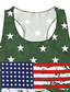 abordables Camisetas y camisolas de mujer-Mujer Camisetas sin mangas con espalda cruzada Gráfico Espalda Cruzada Estampado Escote en U Básico Casual Tops Verde Trébol Azul Piscina Rojo