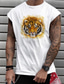 cheap Men&#039;s Casual T-shirts-Men&#039;s Tank Top Vest Hot Stamping Graphic Prints Tiger Animal Plus Size Crew Neck Daily Sports Print Sleeveless Tops Fashion Classic Designer Big and