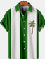 tanie męskie koszule casual-Męskie Koszula Kolorowy blok Drzewo Wieczorne Ulica Codzienny Przycisk w dół Nadruk Krótki rękaw Najfatalniejszy Codzienny Moda miejska Hawajskie Oddychający Niebiesko-zielony Zielony Biały / Lato