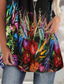 abordables Robes T shirt-Femme Robe T shirt Robe courte courte Noir Demi Manches Floral Imprimer Imprimer L&#039;autume Eté Col Rond Décontractée 2022 S M L XL XXL 3XL