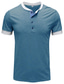 levne pánské henley košile-Pánské Tričko Barevné bloky Kulatý Střední Jaro léto Vodní modrá Černá Šedá