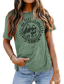 billige T-skjorter til kvinner-dame t-skjorte basic print letter basic rund hals t-skjorte erme stard sommer ert grønn blå hvit mørk rosa oransje