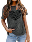 economico T-Shirt da donna-maglietta da donna basic stampa floreale basic girocollo t-shirt manica stella estate verde pisello blu bianco nero rosso scuro