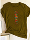 זול טישרטים לנשים-חולצות טי קז&#039;ואל עם צווארון עגול גיאומטרי עם שרוולים קצרים