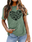 Недорогие Женские футболки-женская футболка базовый принт с цветочным принтом базовый круглый вырез рукав футболки звезда лето горох зеленый синий белый черный темно-красный