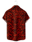 billiga Skjortor med tryck för män-Herr Skjorta Tryck Grafisk Leopard Klassisk krage Fest Dagligen Mönster Kortärmad Blast Designer Streetwear Hawaiisk Svart / röd