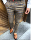 tanie Chinosy-Męskie Garnitury Typu Chino Spodnie Spodnie w kratę Kieszeń Kratka Biuro Na co dzień Biznes Moda miejska Elegancki 1 2
