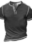 billige grundlæggende henley-Herre Henley-skjorte T-shirt Designer 1950&#039;erne Sommer Kortærmet Helfarve Plusstørrelser Henley Daglig Sport Patchwork Knap ned Tøj Tøj Designer Basale 1950&#039;erne Grøn Sort Blå