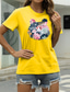 Χαμηλού Κόστους Γυναικεία T-Shirts-Γυναικεία Causal Εξόδου Μπλουζάκι Γραφική Αρκούδα Ζώο Κοντομάνικο Στάμπα Στρογγυλή Λαιμόκοψη Βασικό Άριστος 100% Βαμβάκι Πράσινο του τριφυλλιού Λευκό Μαύρο Τ