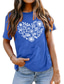 tanie T-shirty damskie-koszulka damska basic print kwiatowy/kwiatowy basic koszulka z okrągłym dekoltem rękaw stard letni groszek zielony niebieski biały czarny ciemnoczerwony