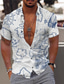 billiga Skjortor med tryck för män-Herr Skjorta Hawaii skjorta Sommarskjorta Grafisk Hawaiisk Aloha Karta Design Nedvikt Blå Brun Grön Tryck Utomhus Gata Kortärmad Button-Down Mönster Kläder Mode Designer Ledigt Andningsfunktion