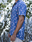 billiga Skjortor med tryck för män-Herr Skjorta Hawaii skjorta Djur Aloha Nedvikt Svartvit Blå Grå Tryck Utomhus Gata Kortärmad Button-Down Kläder Mode Designer Ledigt Andningsfunktion
