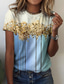 Χαμηλού Κόστους Γυναικεία T-Shirts-Γυναικεία Μπλουζάκι Υψηλής Ποιότητας 3D εκτύπωση Γραφική Σχέδιο Κοντομάνικο Στρογγυλή Λαιμόκοψη Causal Στάμπα Ρούχα Ρούχα Υψηλής Ποιότητας Βασικό Πράσινο του τριφυλλιού Θαλασσί Ανθισμένο Ροζ