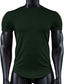 tanie Męskie koszulki casual-Męskie Podkoszulek Lato Krótki rękaw Jednokolorowe Półgolf Ulica Codzienny Odzież Odzież Podstawowy Codzienny Moda Wino Zielony Biały
