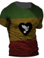ieftine Tricouri 3D Bărbați-Bărbați Tricou Designer Vară Manșon scurt Grafic Inimă Bloc Culoare Imprimeu Stil Nautic Stradă Zilnic Imprimeu Îmbrăcăminte Îmbrăcăminte Designer Casual Mare si inalt Galben