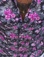 abordables Camisas estampadas para hombre-Hombre camisa hawaiana Camisa Floral Aloha Cuello Vuelto Casual Diario Abotonar Estampado Manga Corta Tops Design Casual Moda Cómodo Negro / Blanco Morado Azul Marino