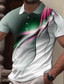 voordelige Grafische polo-Voor heren POLO Shirt T-shirt Golfshirt 3D-afdrukken Verloop Strijkijzer Casual Dagelijks Button-omlaag Afdrukken Korte mouw Tops Ontwerper Casual Modieus Ademend Groen Wit Grijs