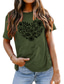 billige T-skjorter til kvinner-dame t-skjorte basic print blomst / floral basic rund hals t-skjorte erme stard sommer ert grønn blå hvit svart mørk rød