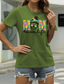 baratos T-Shirts de mulher-Mulheres Casual Para Noite Camiseta Gráfico Caveiras Letra Manga Curta Imprimir Decote Redondo Básico Blusas 100% Algodão Verde Branco Preto S