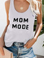 cheap Tank Tops &amp; Camis-mom tank top, regular and plus sizes strap vest letter print casual tank top blouse sleeveless o neck t-shirt gray